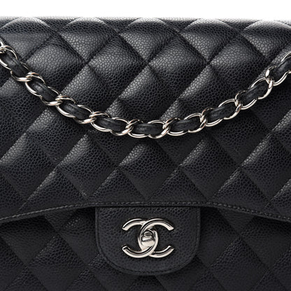 Chanel Caviar Quilted Jumbo Double Flap Black 18 of 19