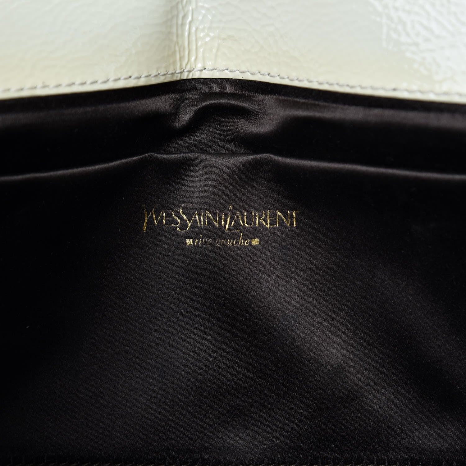 Saint Laurent Patent Calfskin Large Belle De Jour Clutch Off White 6 of 15