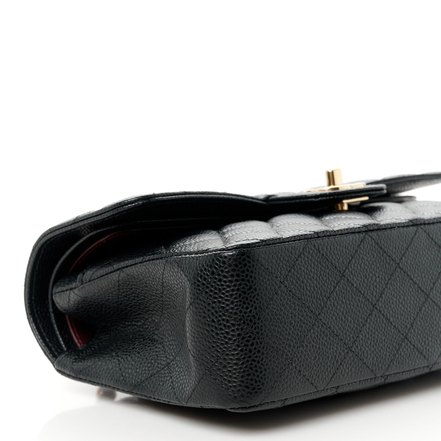 Caviar Quilted Small Double Flap Black