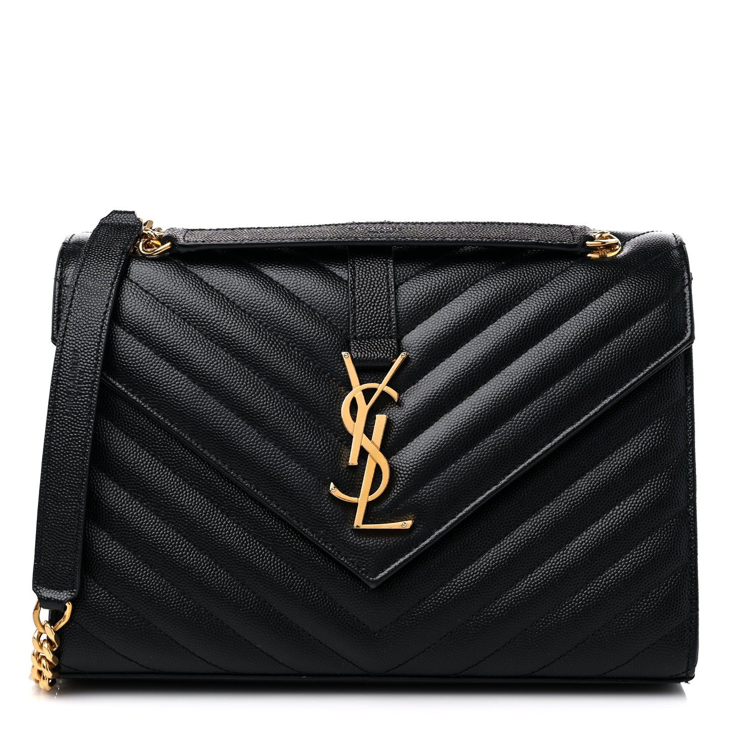 Grain De Poudre Matelasse Chevron Medium Monogram Satchel Black