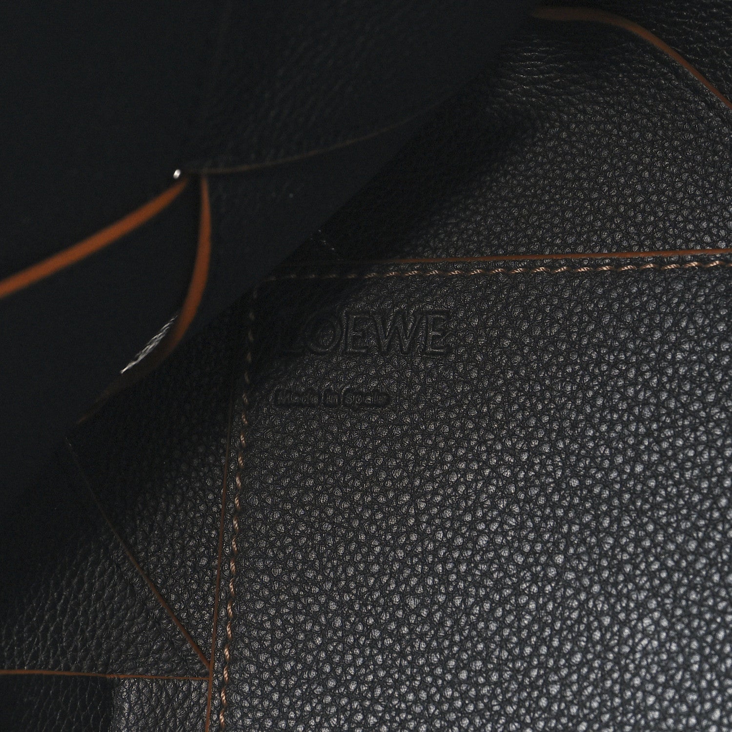 Loewe Soft Grained Calfskin Woven Basket Bag Black Tan 6 of 12