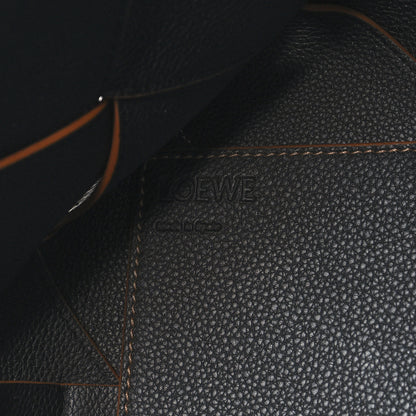 Loewe Soft Grained Calfskin Woven Basket Bag Black Tan 6 of 12