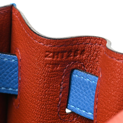 Hermes Epsom Casaque Kelly Sellier 28 Deep Bleu Mykonos Brique 7 of 11