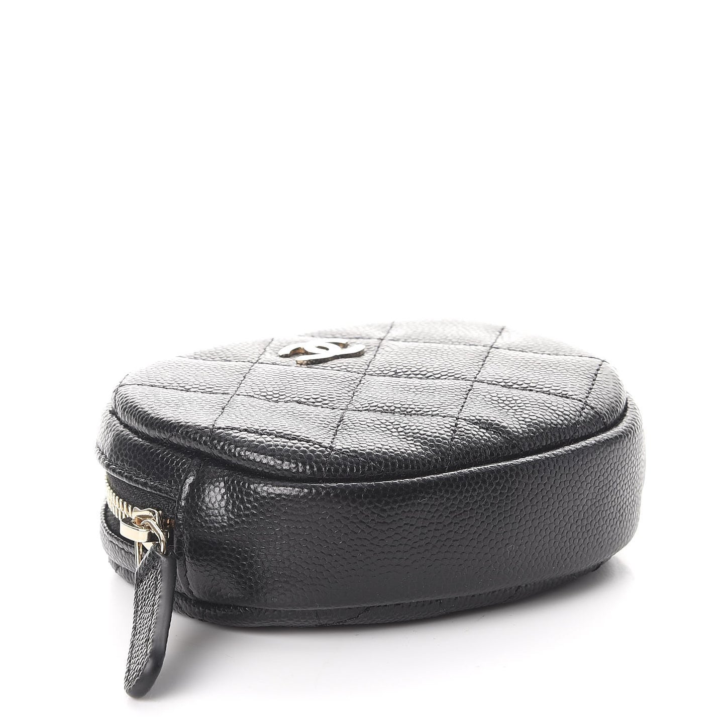Caviar Quilted Zip Around Classic Coin Purse Black