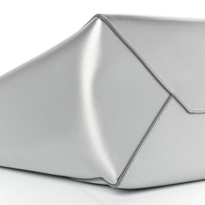 Celine Metallic Grained Calfskin Horizontal Cabas Phantom Silver 7 of 10