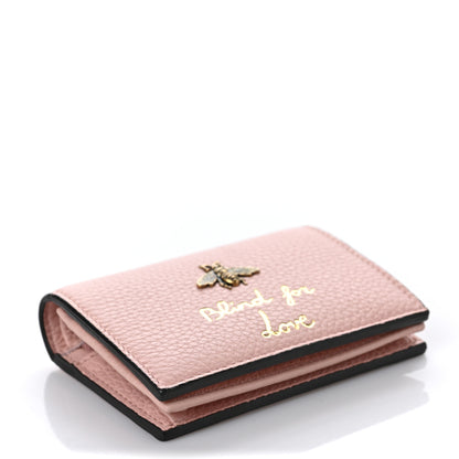 Gucci Cellarius Calfskin Blind for Love Animalier Card Case Perfect Pink 4 of 7