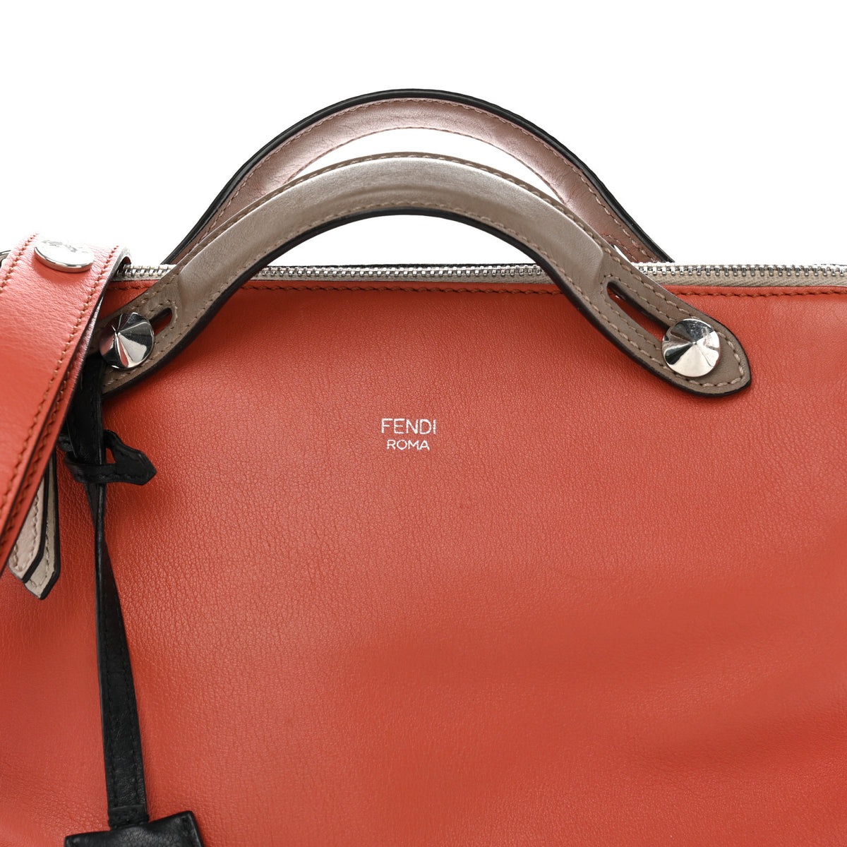 Fendi Vitello Dolce 4 Color Medium By The Way Boston Bag Pimento Black Multicolor 8 of 13