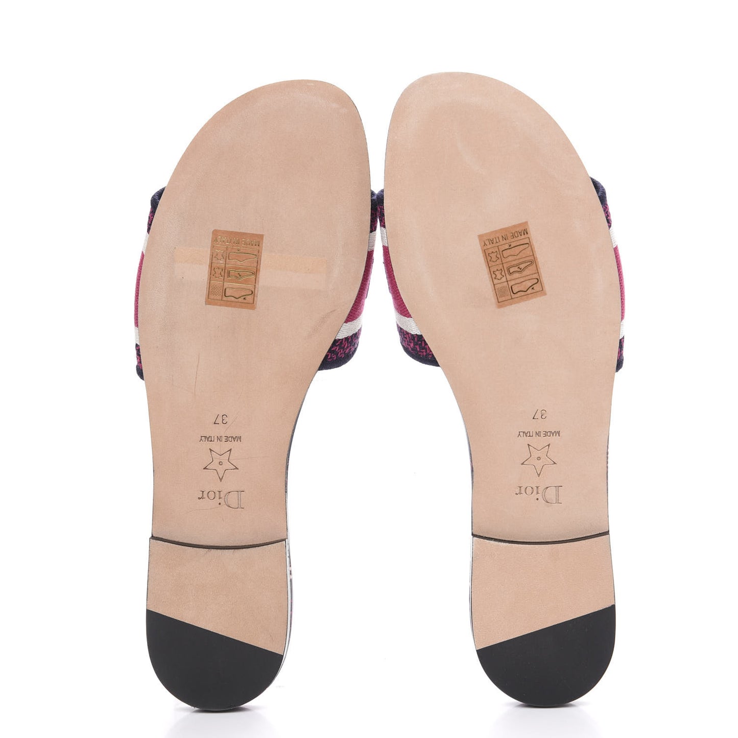 Canvas Embroidered Animals Dway Mules Slide Sandals 37 Deep Blue Fuchsia
