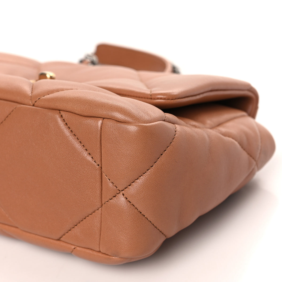 Lambskin Quilted Medium Chanel 19 Flap Brown