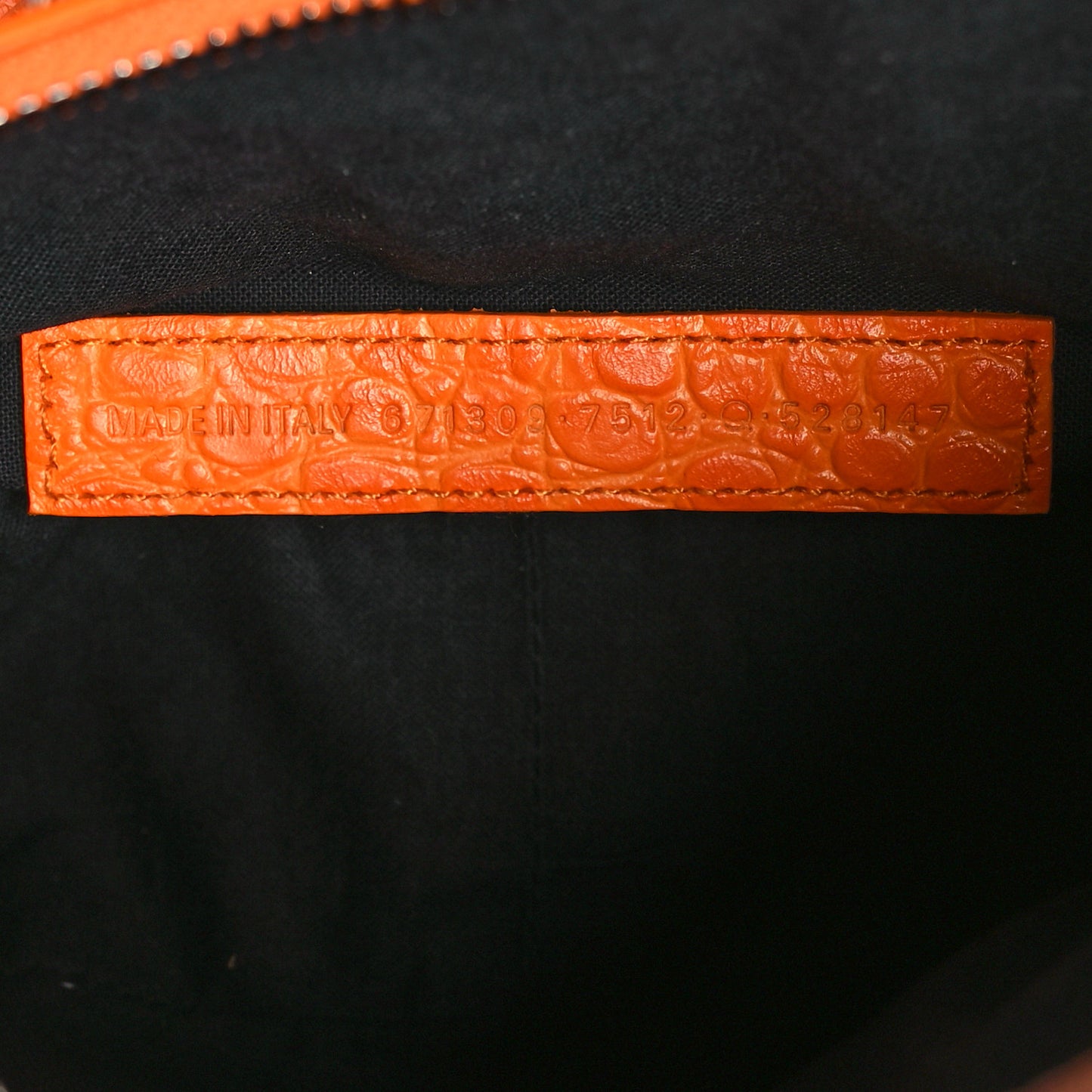 Extra Supple Calfskin Crocodile Embossed Le Cagole Shoulder Bag XS Pop Orange
