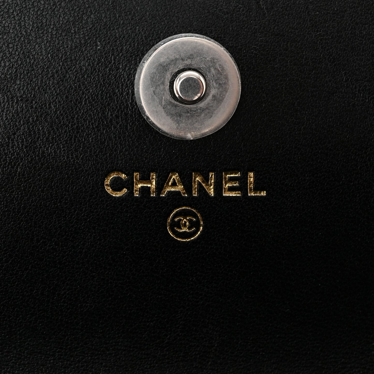 Lambskin Quilted Chanel 19 Flap Phone Holder With Chain Black