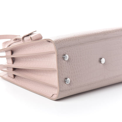 Saint Laurent Calfskin Crocodile Embossed Baby Sac De Jour Rose Antic 8 of 9