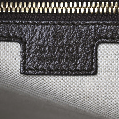 Gucci Monogram Jumbo GG Textured Dollar Calfskin Web Wristlet Messenger Bag Camel Ebony New Acero 6 of 12