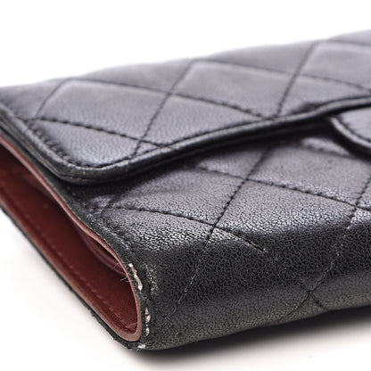 Chanel Lambskin Quilted Large Flap Wallet Black 9 of 12