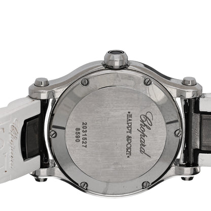 Chopard Stainless Steel Rubber 3 Diamond 30mm Happy Sport Quartz Watch White 4 of 4