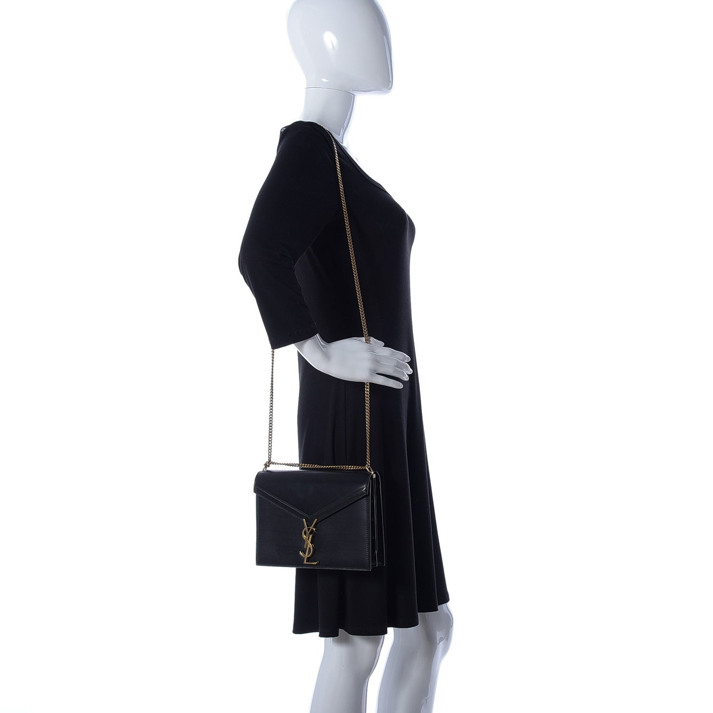 Smooth Calfskin Monogram Cassandra Clasp Bag Black