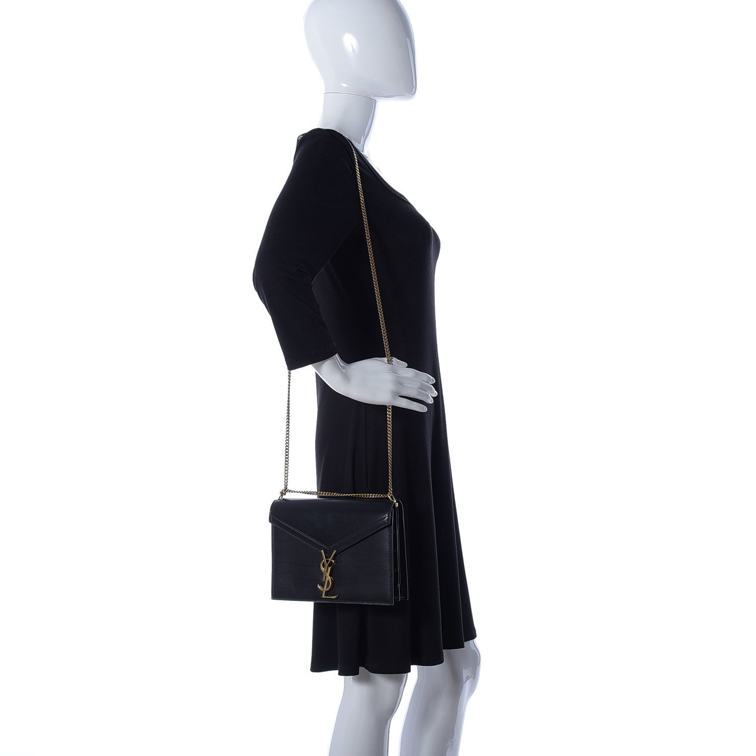 Saint Laurent Smooth Calfskin Monogram Cassandra Clasp Bag Black 2 of 15
