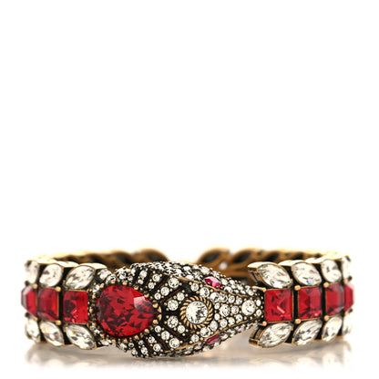 Gucci Metal Crystals Snake Bracelet S White Red 1 of 4