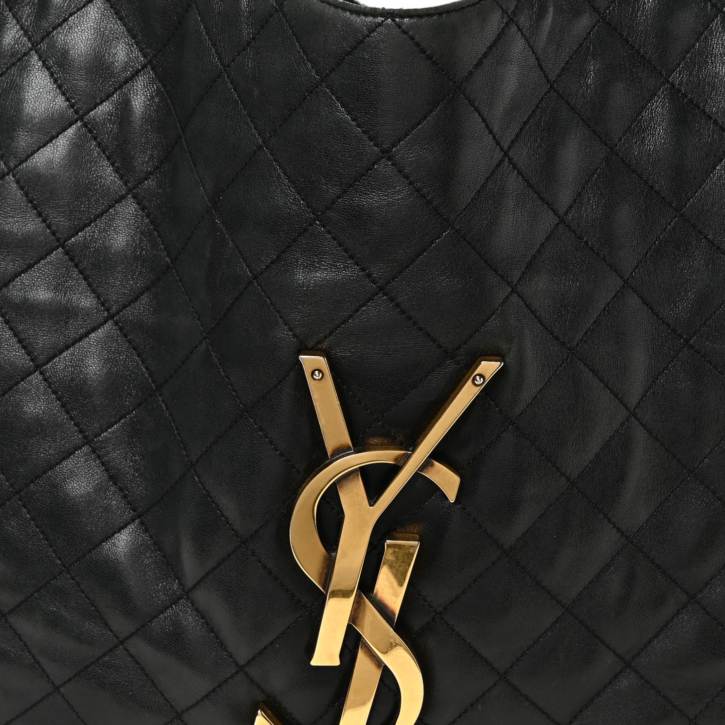 Lambskin Quilted Maxi Icare Shopping Tote Black