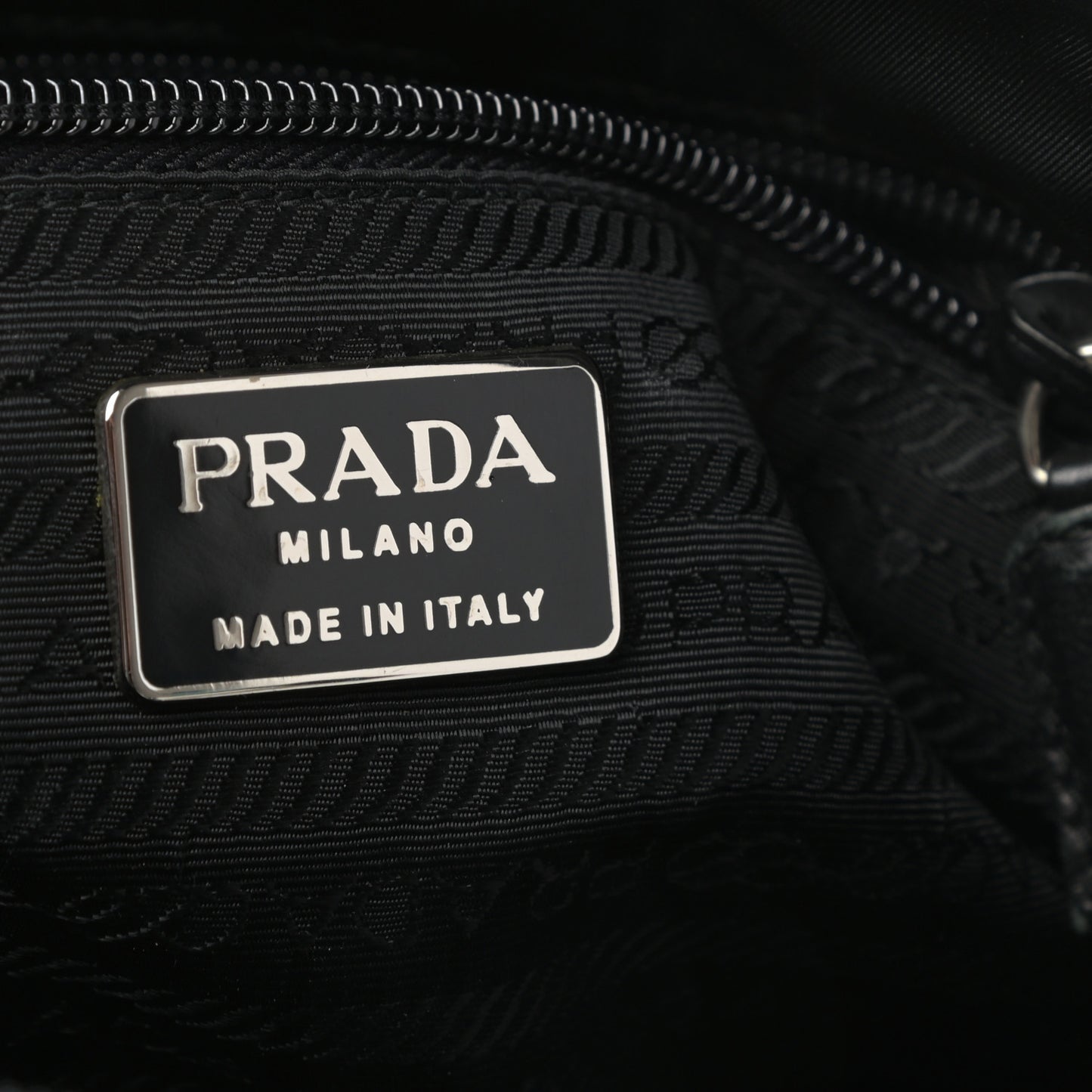Nappa Nylon Chain Shoulder Bag Black