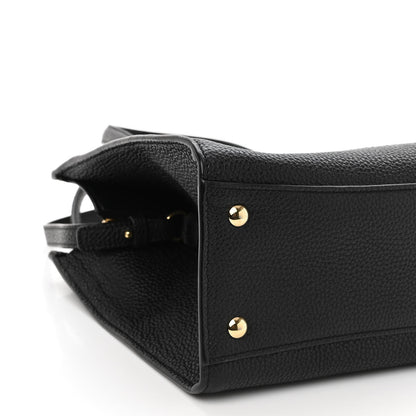 Salvatore Ferragamo Hammered Calfskin Double Handle Small Amy Tote Black 7 of 8