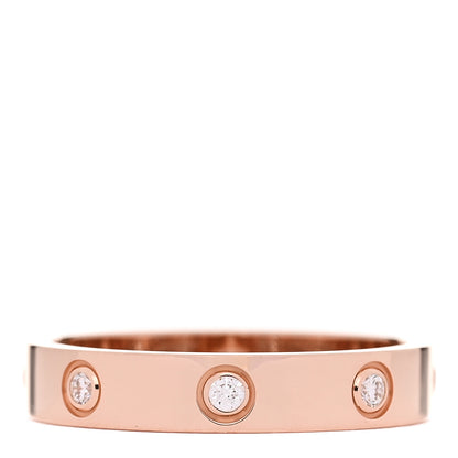 Cartier 18K Pink Gold 8 Diamond 4mm LOVE Wedding Band Ring 56 7.5 1 of 4