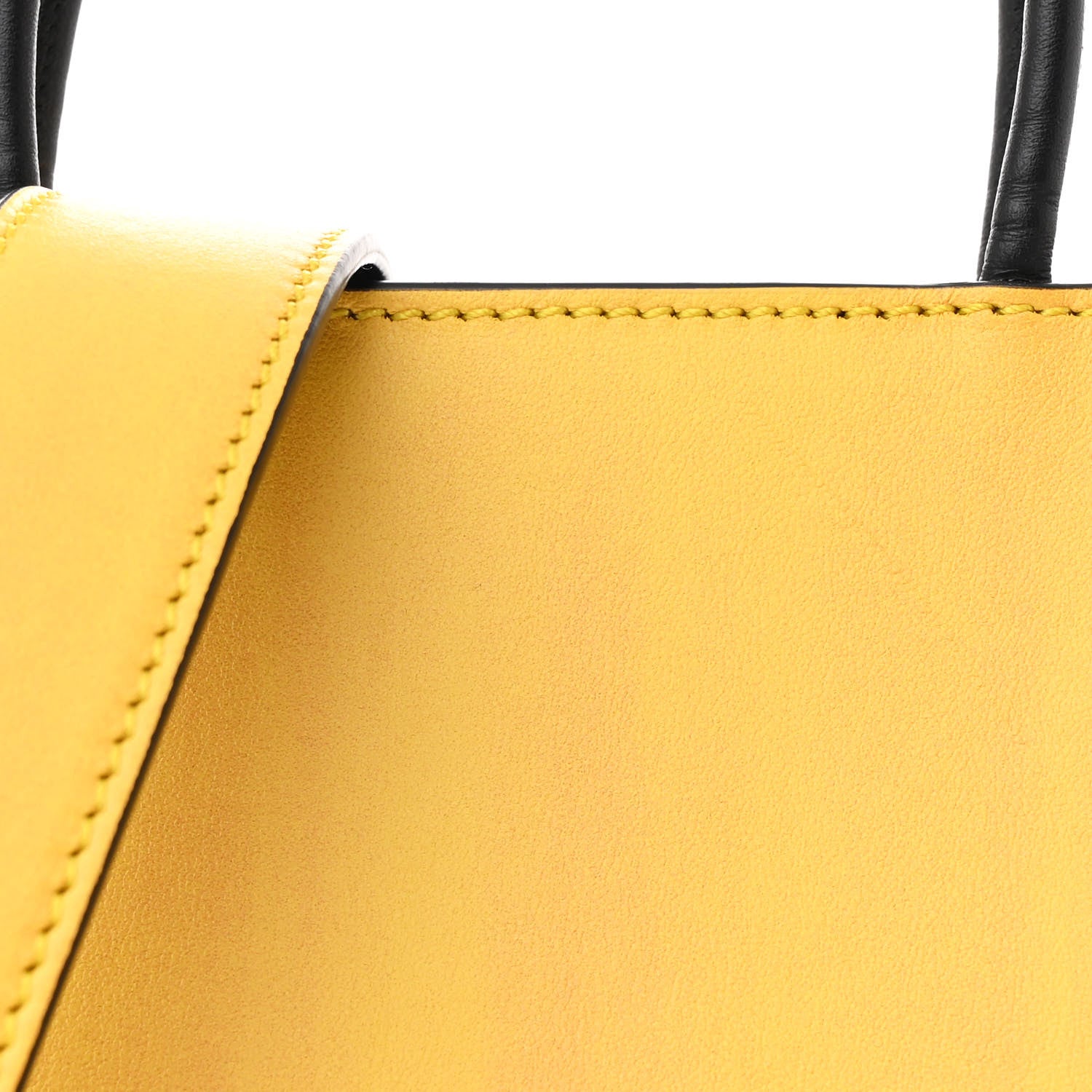 Fendi Vitello Fluffy Logo Small Pack Shopper Tote Yellow Box Black 8 of 11