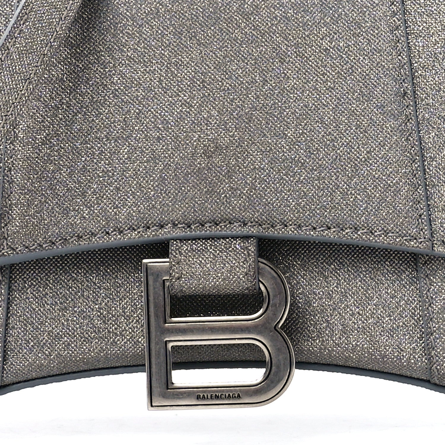 Balenciaga Glitter Fabric Hourglass Top Handle Bag XS Grey 8 of 11