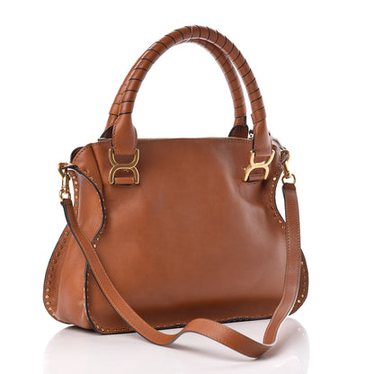 Chloe Calfskin Braided Medium Marcie Satchel Caramel 3 of 13