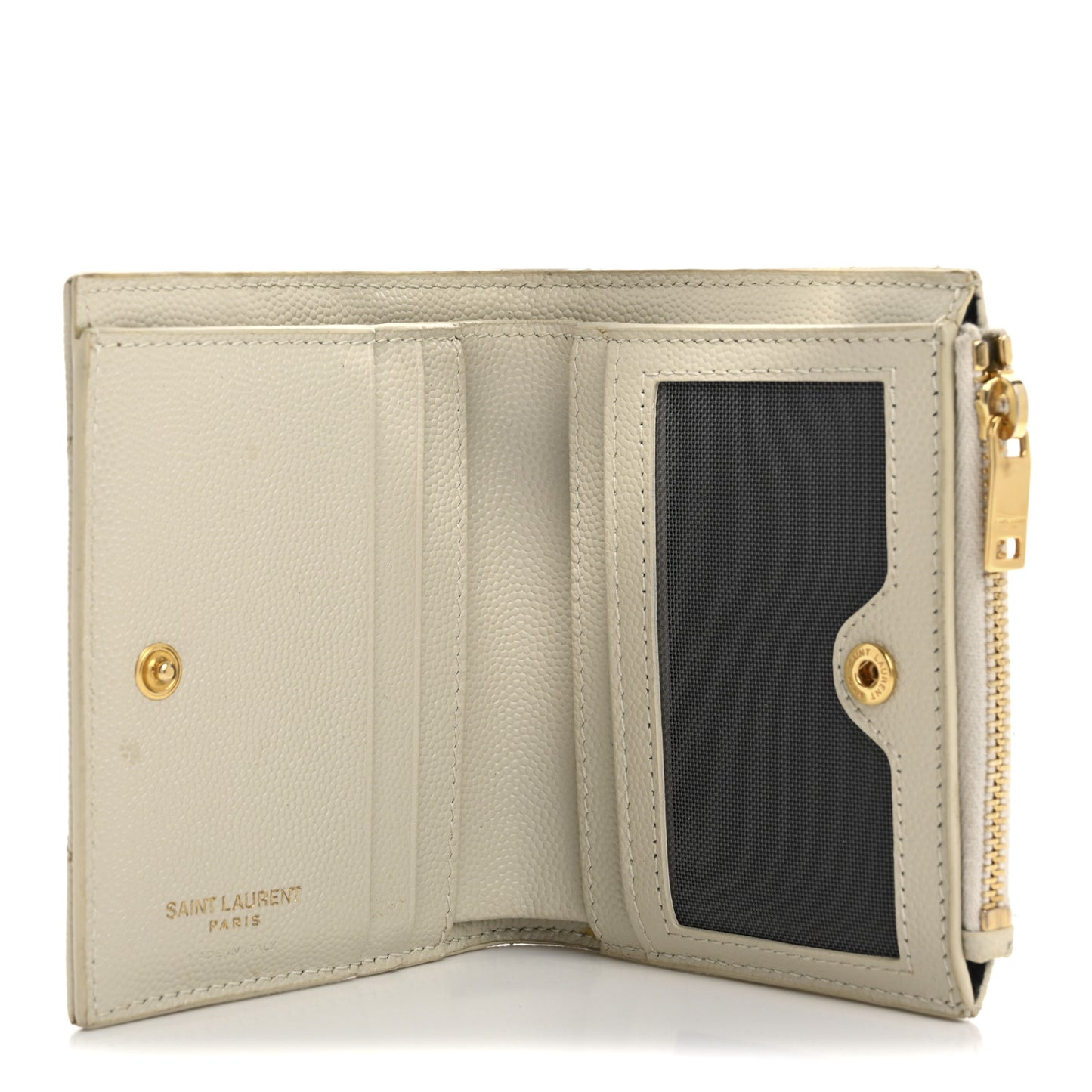 Grain De Poudre Matelasse Chevron Monogram Zipped Card Case Crema Soft