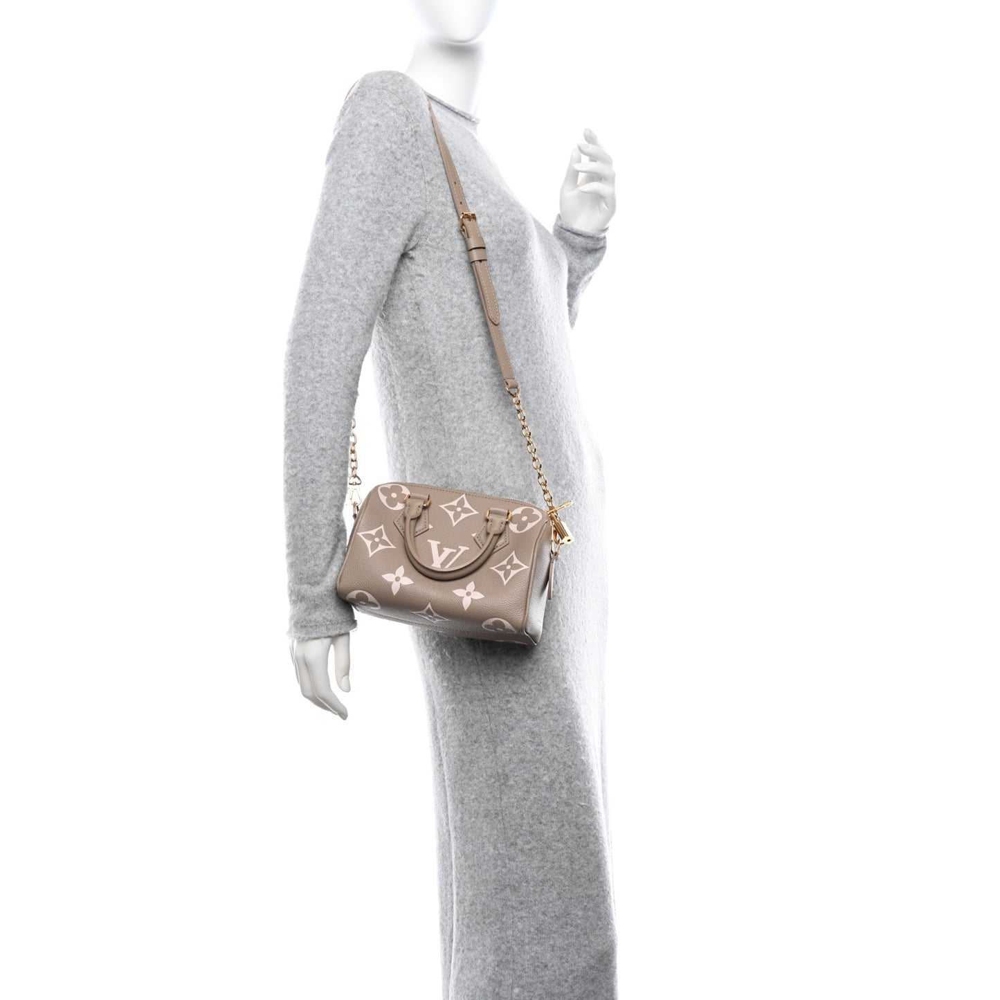 Empreinte Monogram Giant Speedy Bandouliere 20 Creme Beige