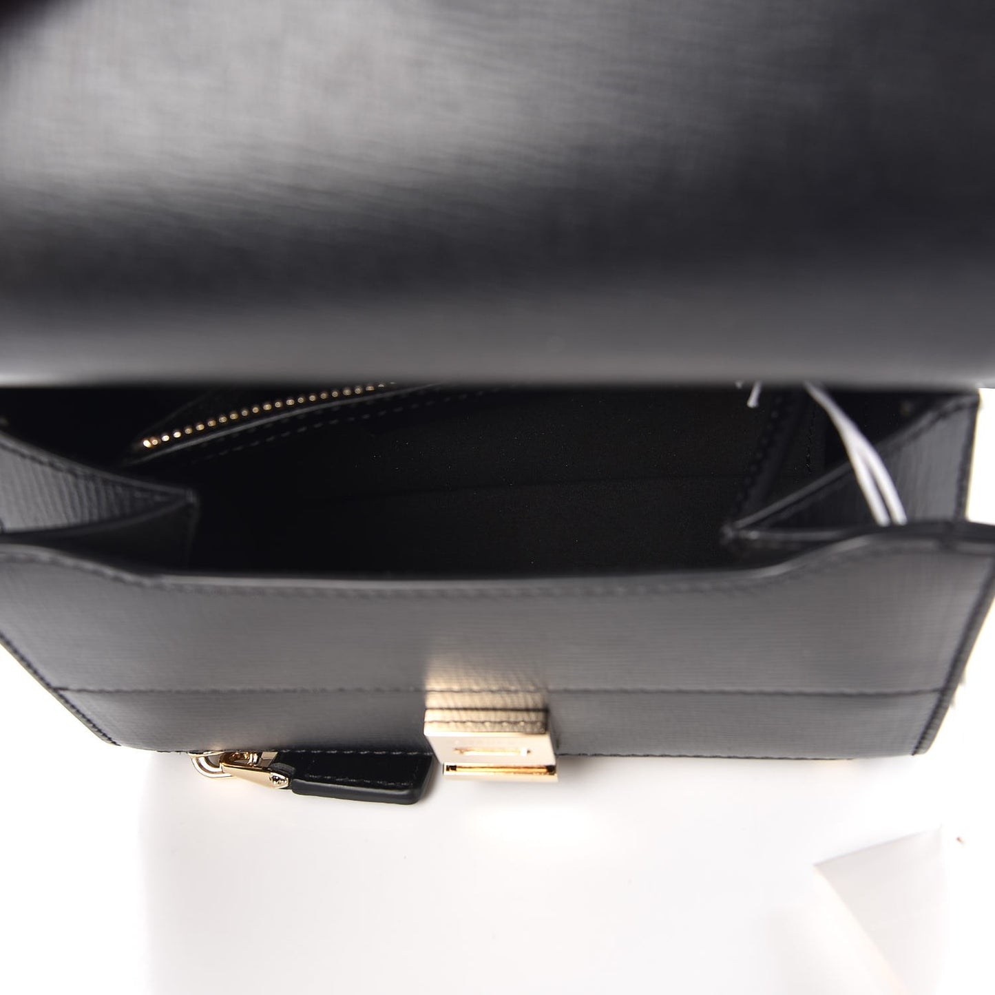 Textured Calfskin Mini Pandora Box Crossbody Bag Black
