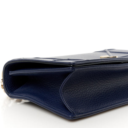 Christian Dior Grained Calfskin Medium Diorama Flap Bag Blue 10 of 12