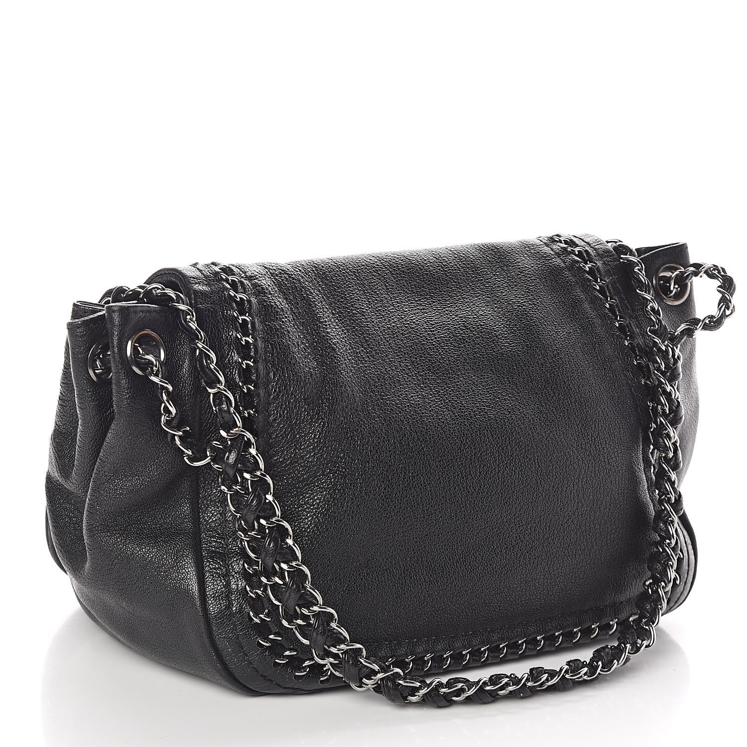 Chanel Metallic Goatskin Luxe Ligne Flap Black 3 of 11