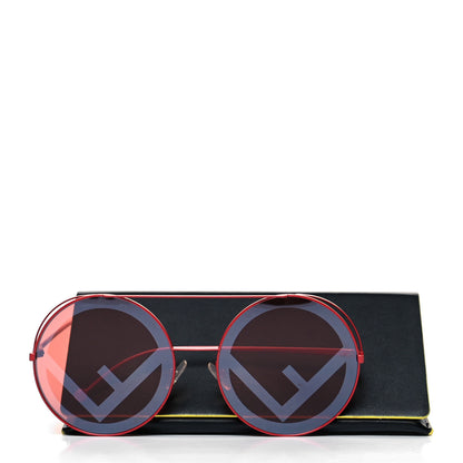 Fendi Metal Run Away Round Frame Sunglasses FF 0285/2 Red 3 of 7