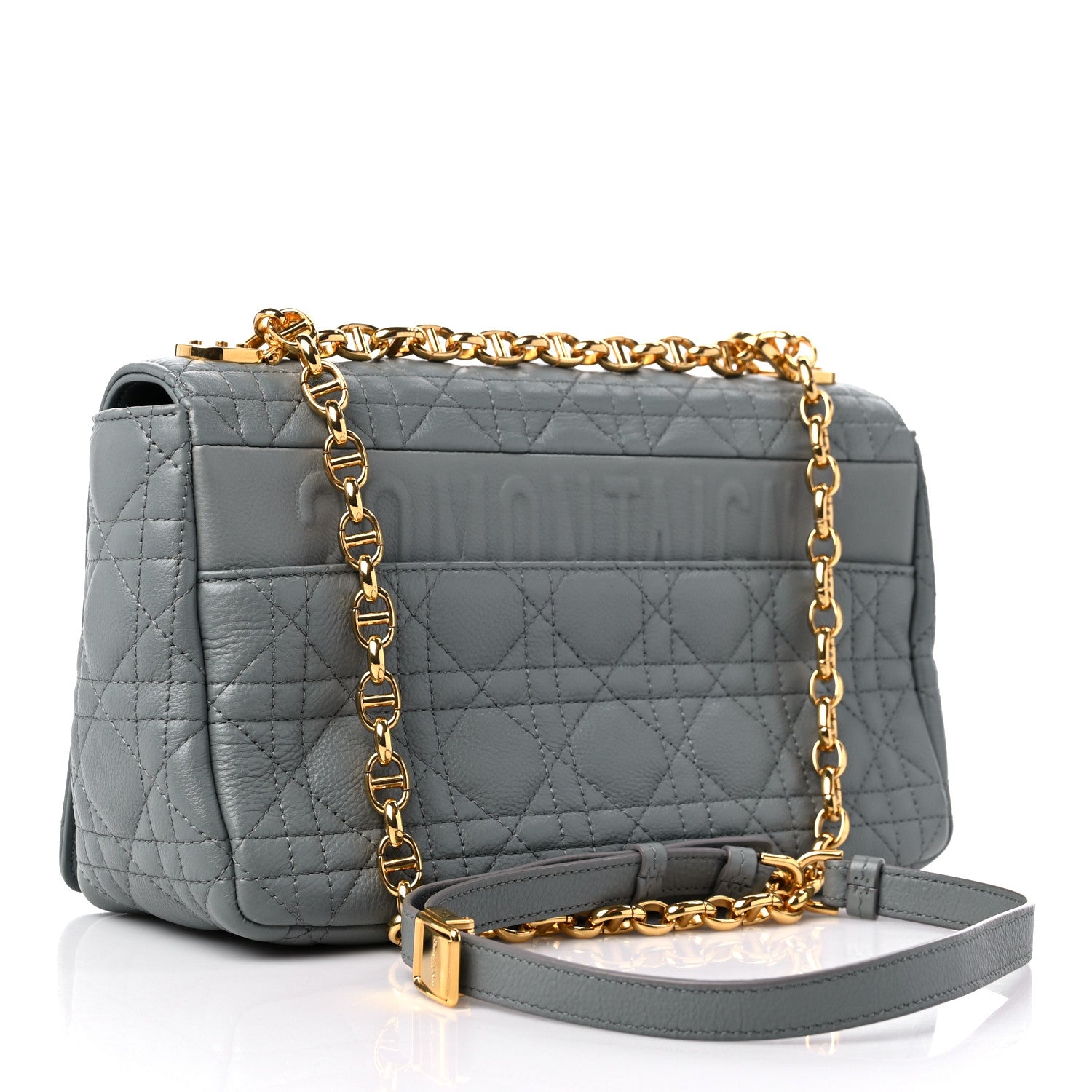 Christian Dior Supple Calfskin Cannage Medium Caro Bag Ethereal Grey 3 of 11