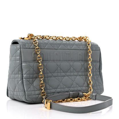 Christian Dior Supple Calfskin Cannage Medium Caro Bag Ethereal Grey 3 of 11
