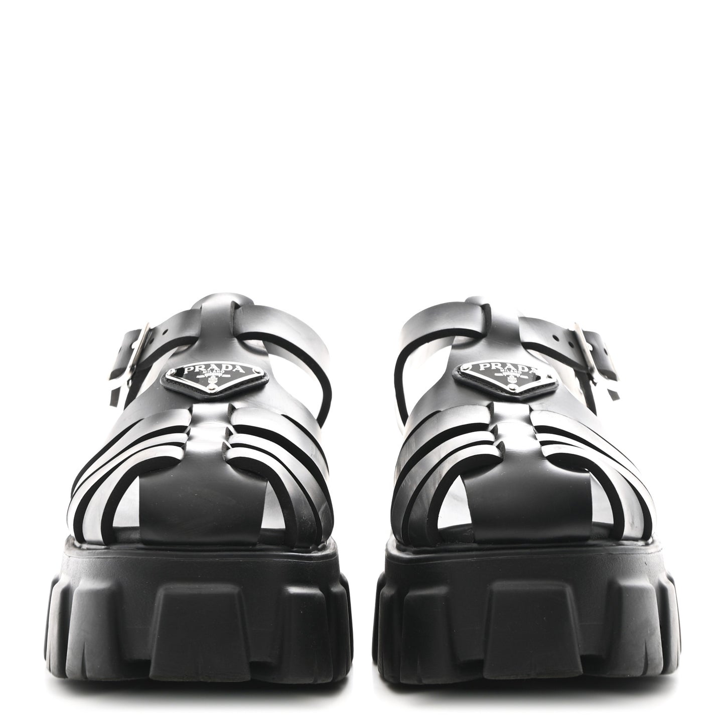 Foam Rubber Triangle Logo Monolith 55mm Cage Sandals 40 Black