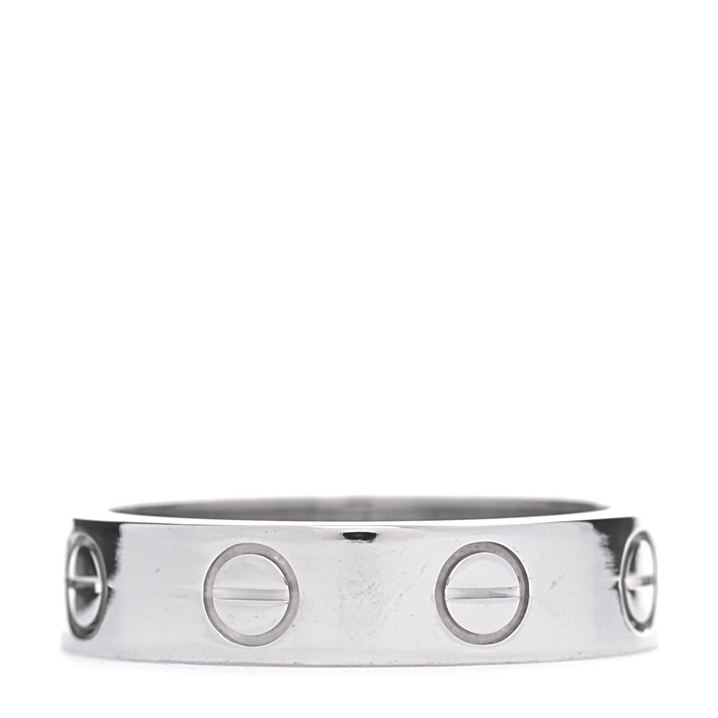 18K White Gold Diamond 4mm LOVE Wedding Band Ring 45 3.25
