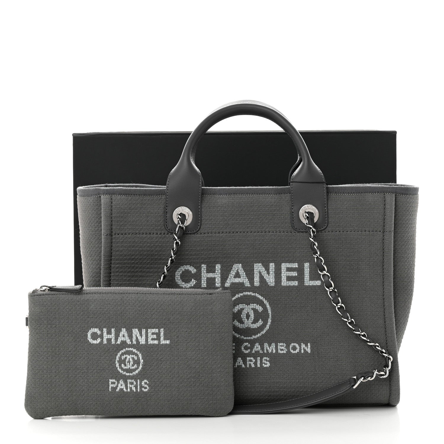 Chanel Mixed Fibers Small Deauville Tote Grey 13 of 13