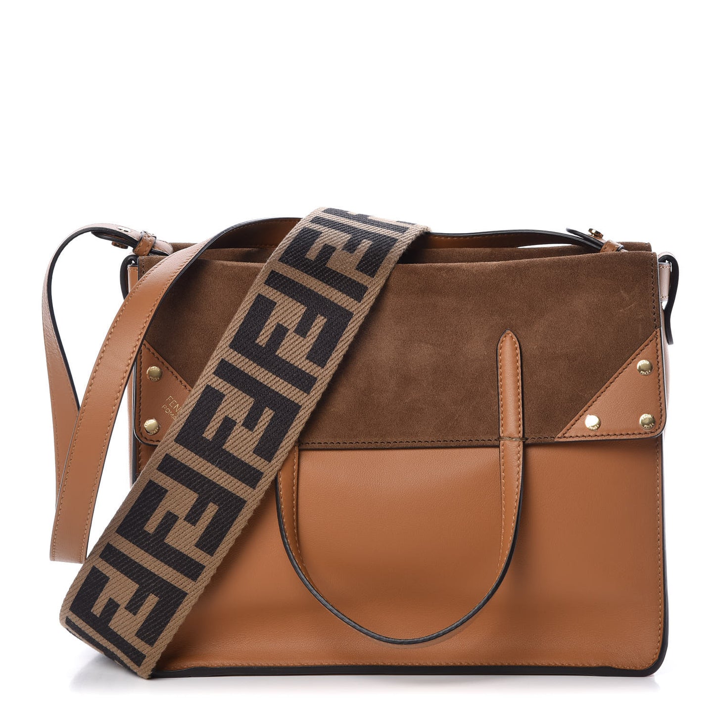 Vitello Grace Suede Flip Tote Nocciola Marrone