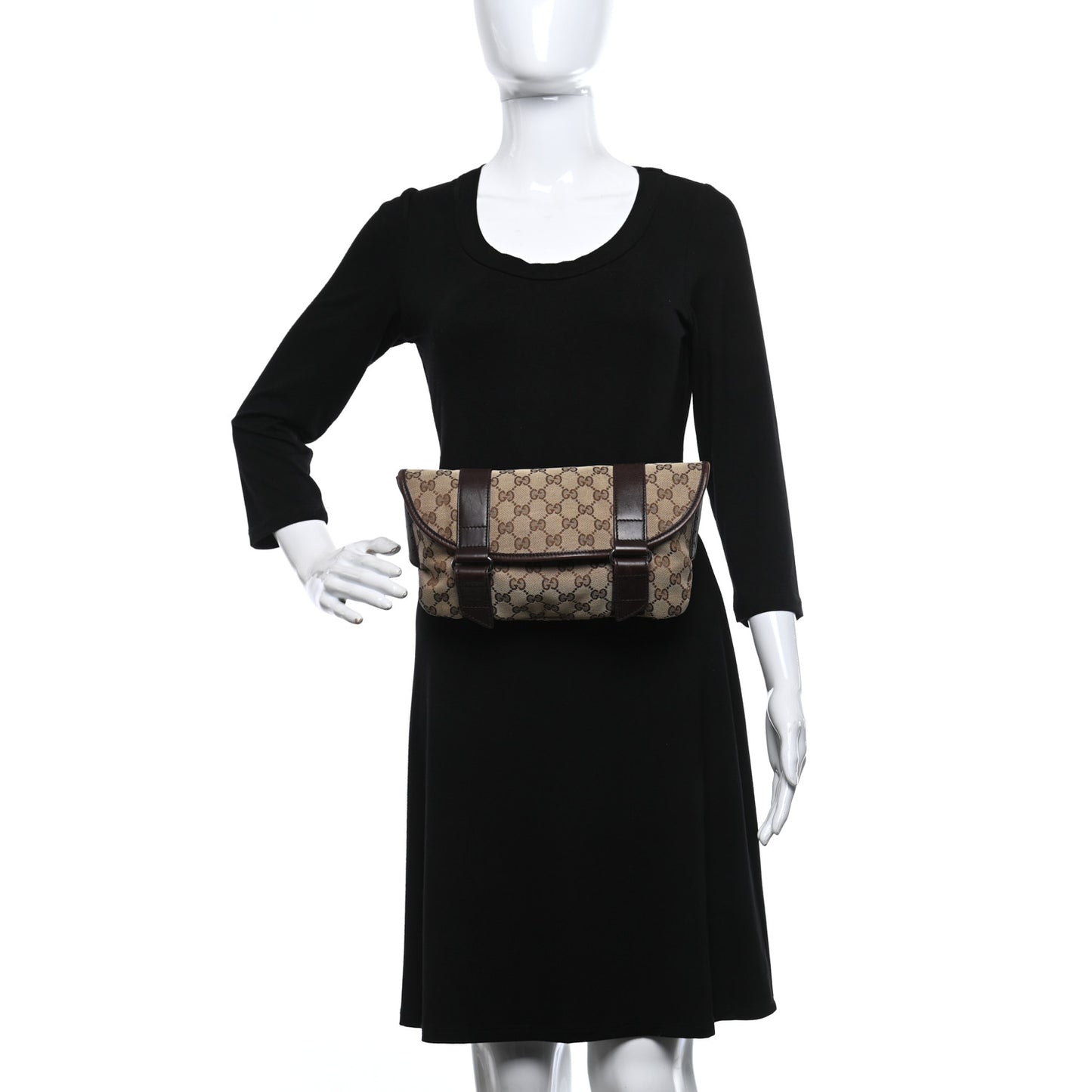 Monogram Waist Belt Bag Dark Brown