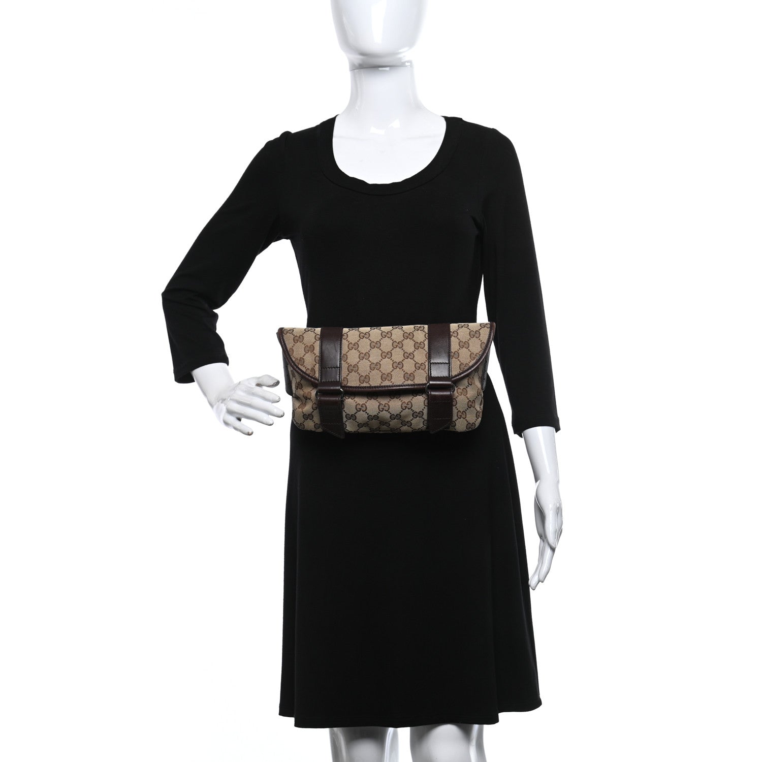Gucci Monogram Waist Belt Bag Dark Brown 2 of 10