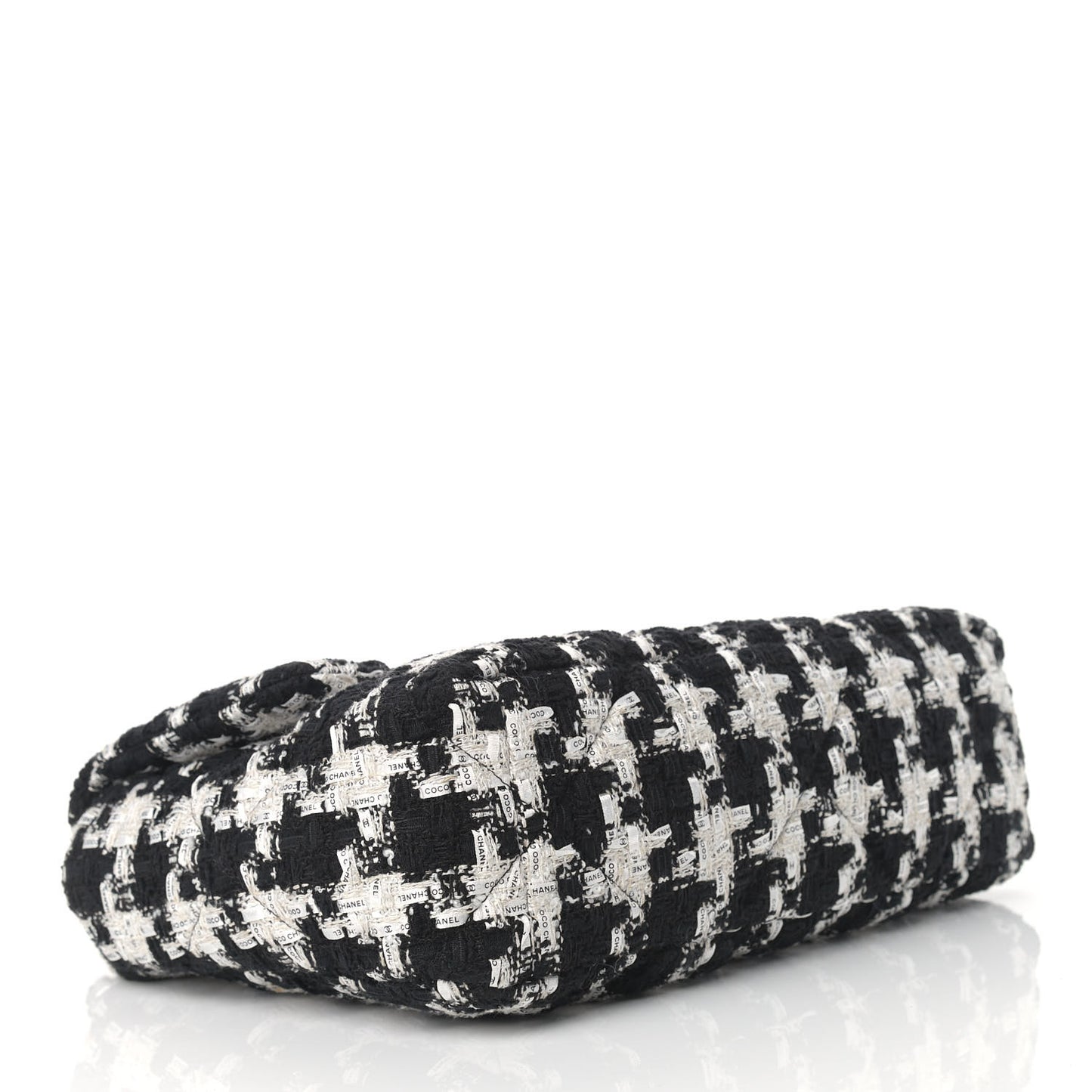 Tweed Quilted Large Chanel 19 Flap Black Ecru White
