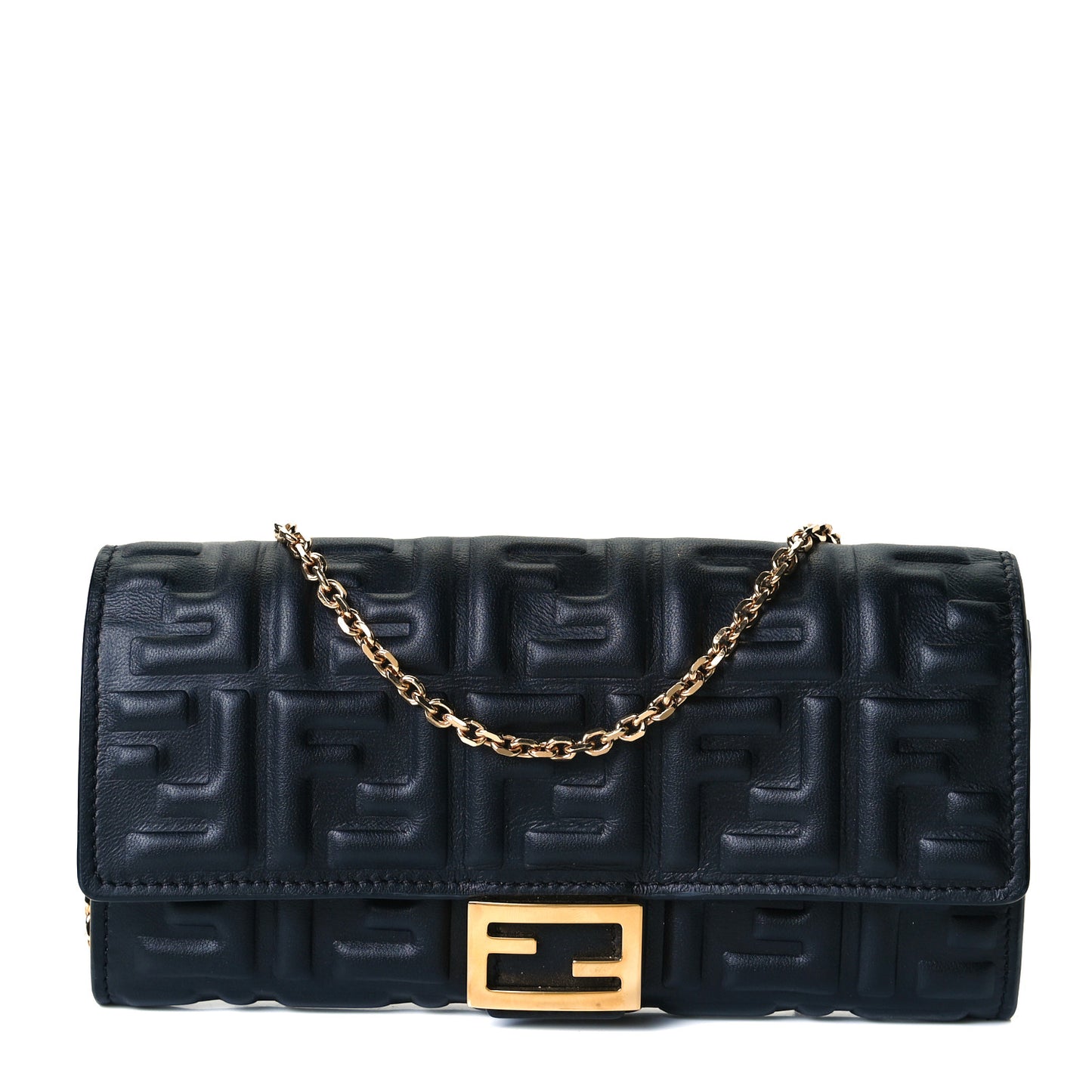 Nappa Matisse FF Embossed Continental Wallet On Chain Black