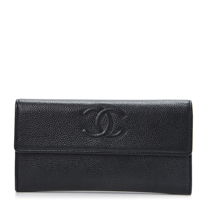 Chanel Caviar Timeless CC Large Gusset Flap Wallet Black 1 of 10