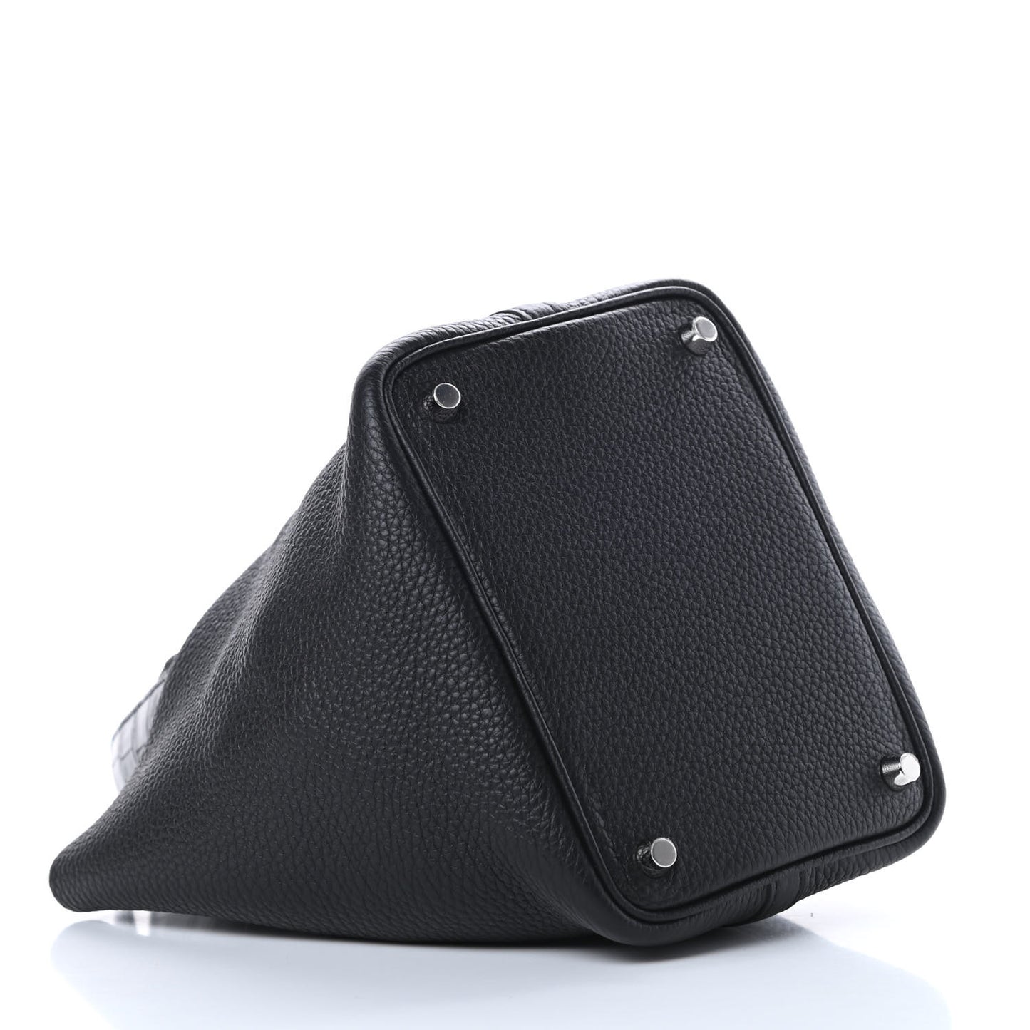 Taurillon Clemence Matte Alligator Picotin Lock Touch 18 PM Black