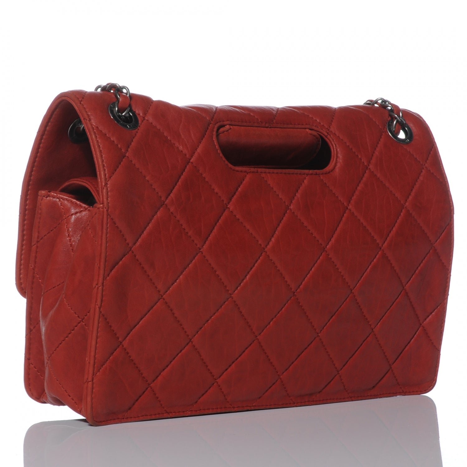 Chanel Lambskin Take Away Flap Bag Red 3 of 7