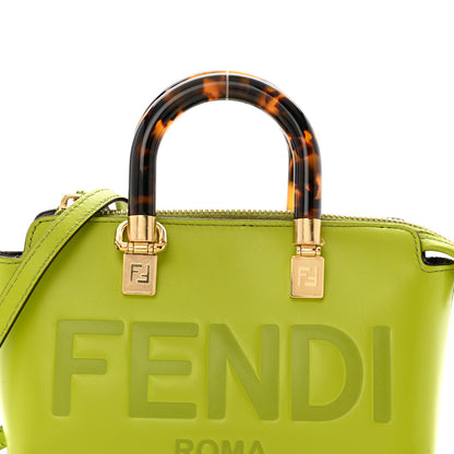 Fendi Vitello King Plexiglass Logo Embossed Mini By The Way Top Handle Boston Bag Wasabi 8 of 13