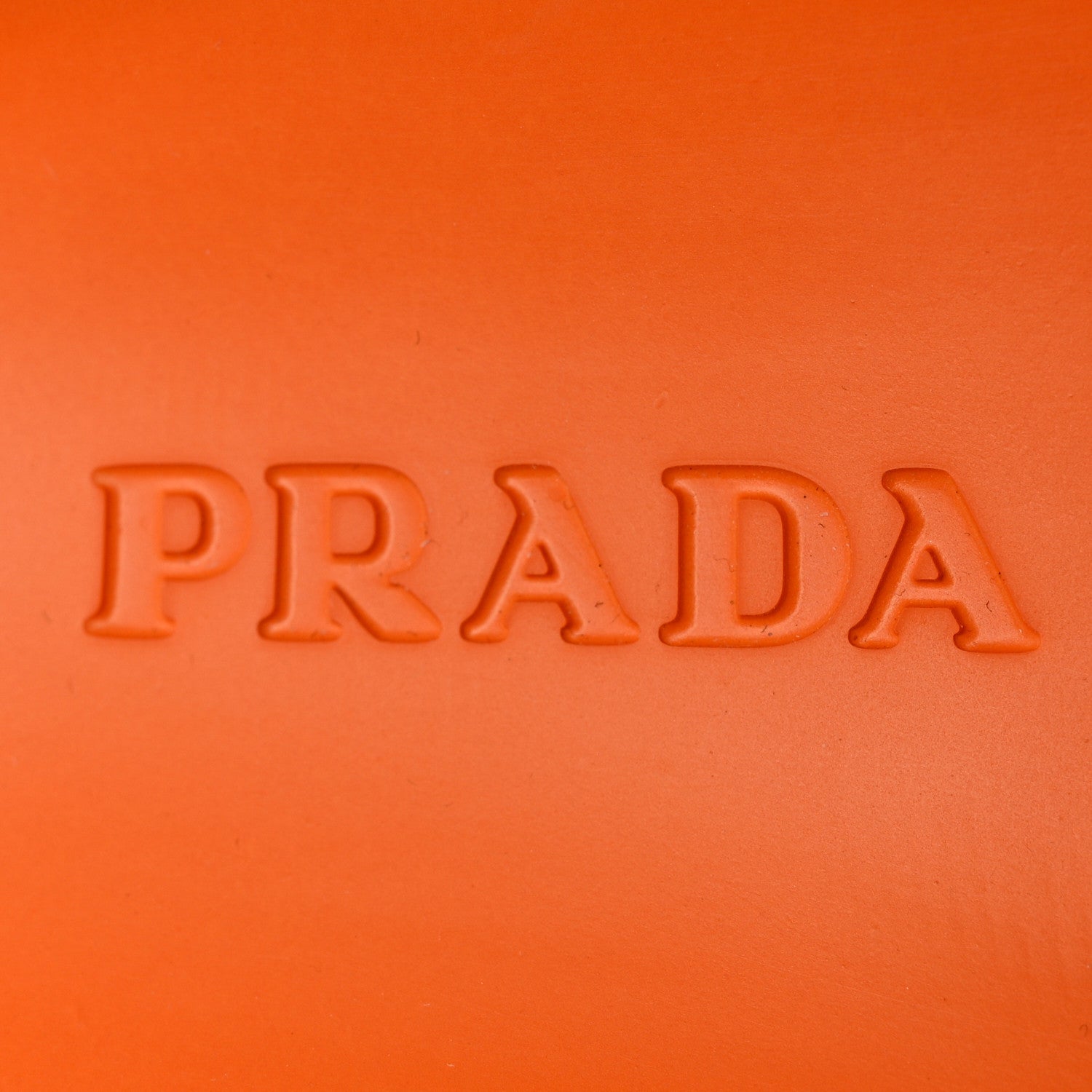 Prada EVA Rubber Triangle Logo Embossed Womens Lug Sole 20mm Slide Sandals 38 Papaya 6 of 8